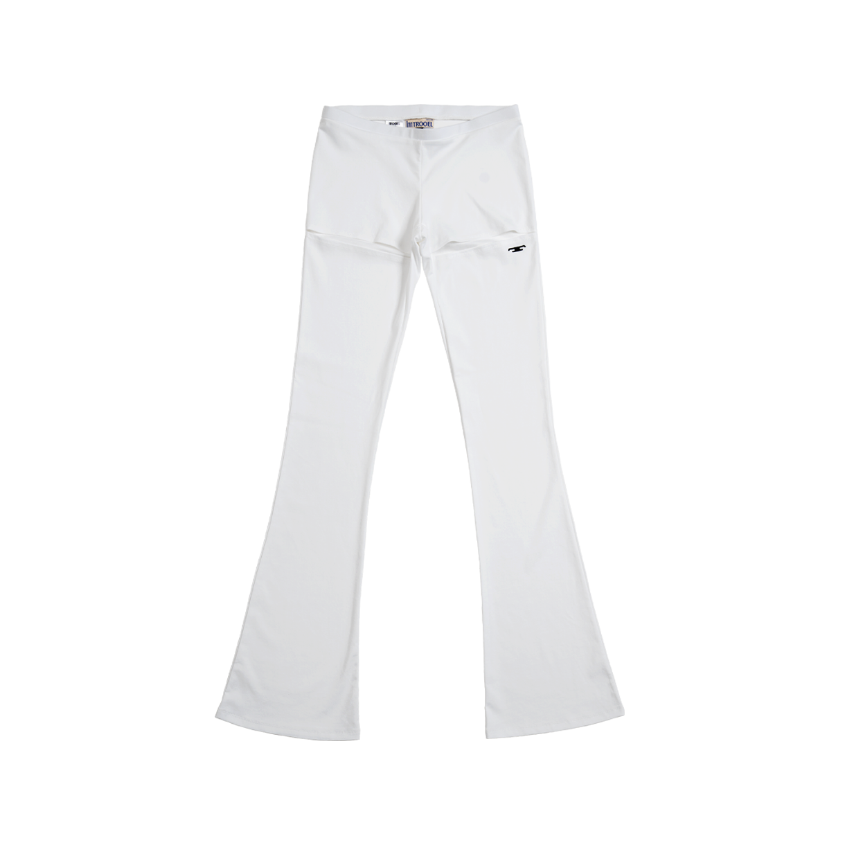 23DCPT4008N-WH Trooel Front Slit Flared Pants White