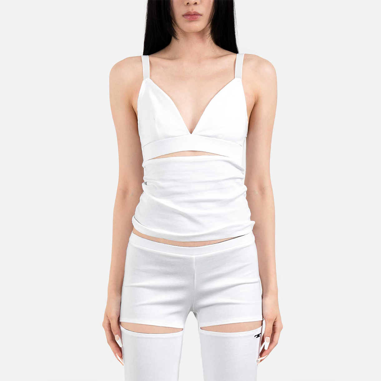 트루엘 앞트임 브라 탑 화이트(Trooel Front Slit Bra Top White) - 2