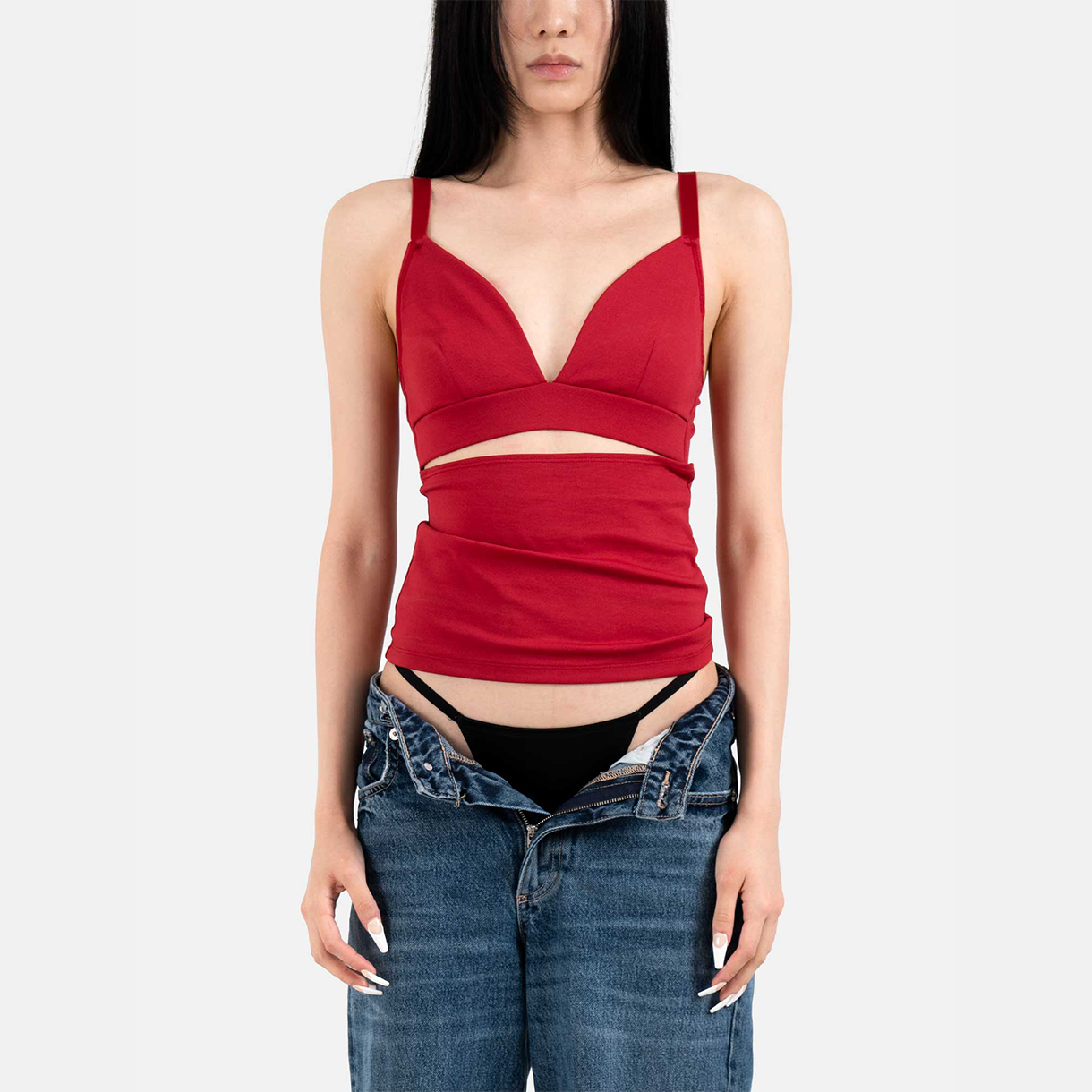 트루엘 앞트임 브라 탑 레드(Trooel Front Slit Bra Top Red) - 2