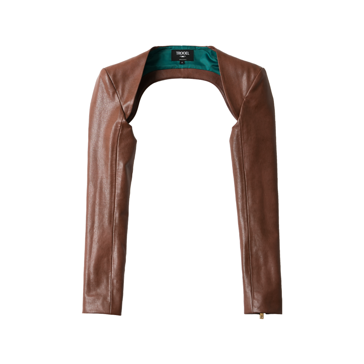 24SPJK1001T-BR Trooel Faux Leather Bolero Brown
