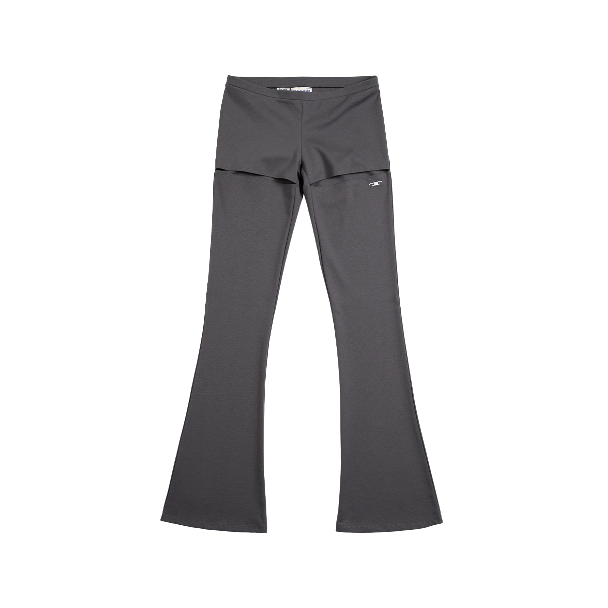 23DCPT4008N-GR Trooel Front Slit Flared Pants Gray