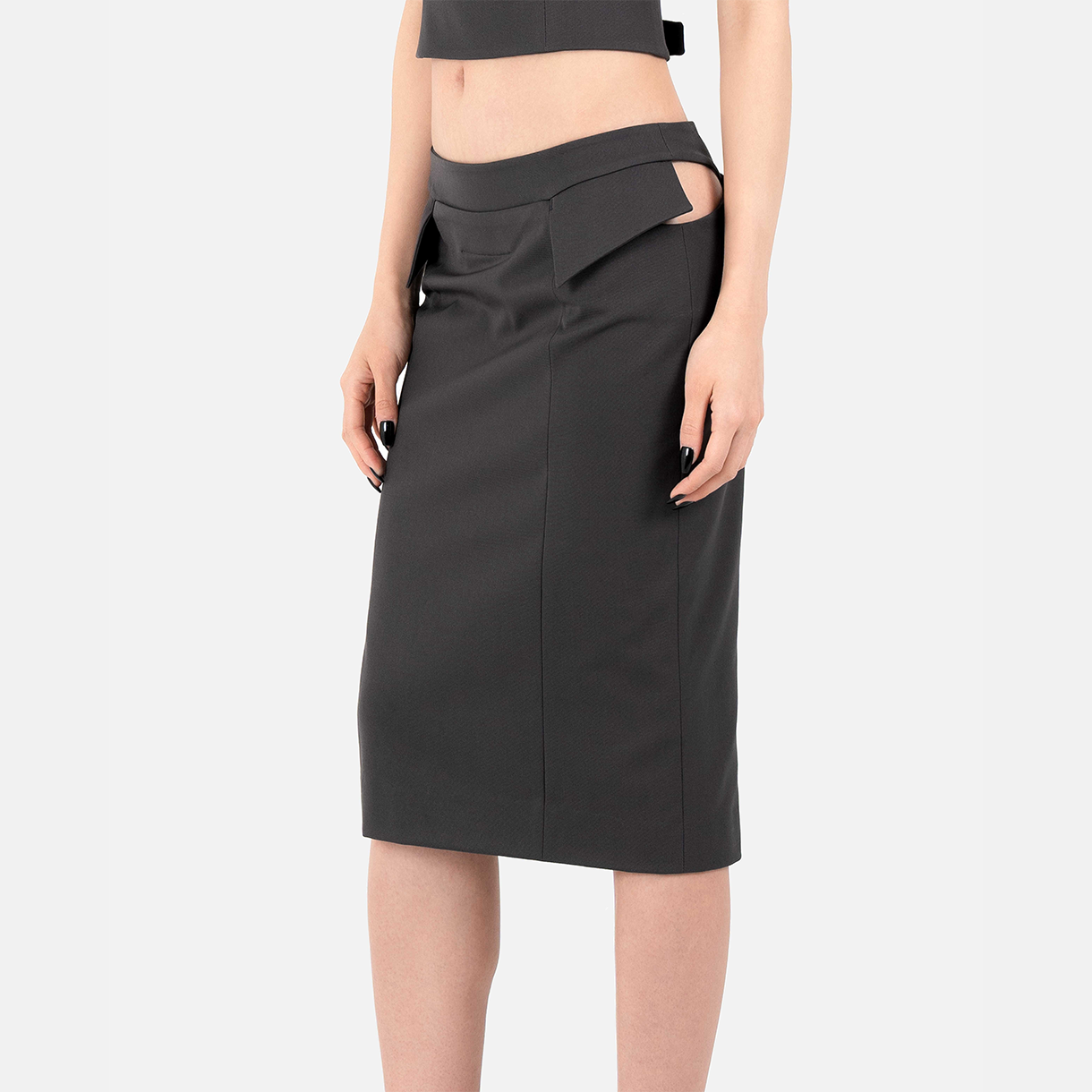 트루엘 팬티 미디 스커트 다크 그레이(Trooel Panty Midi Skirt Dark Grey) - 4