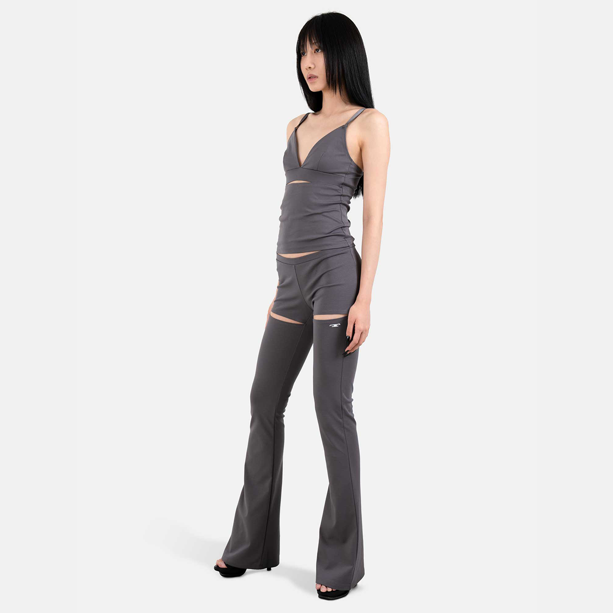 트루엘 앞트임 브라 탑 그레이(Trooel Front Slit Bra Top Gray) - 4