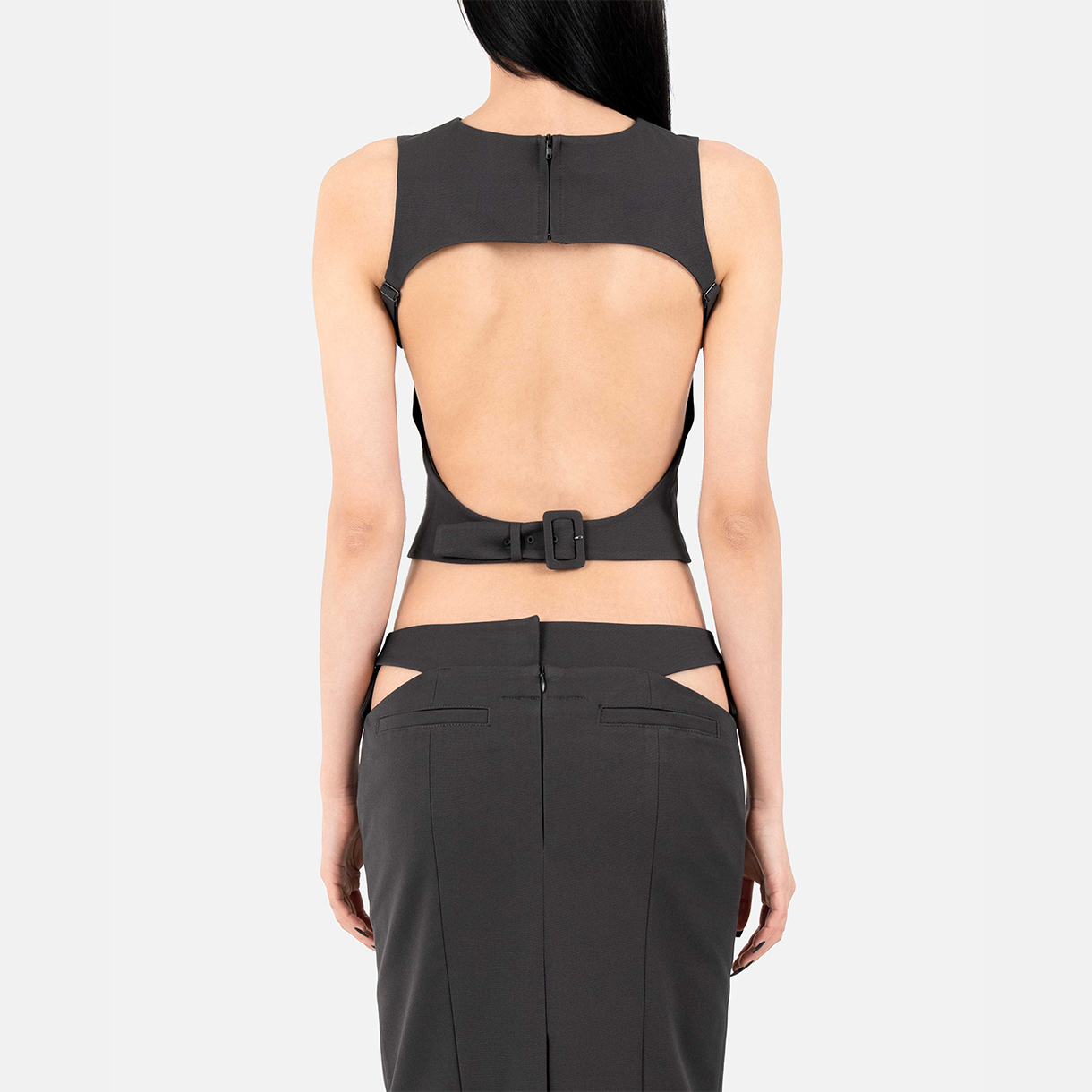 트루엘 오픈 백 탑 다크 그레이(Trooel Open Back Top Dark Gray) - 3