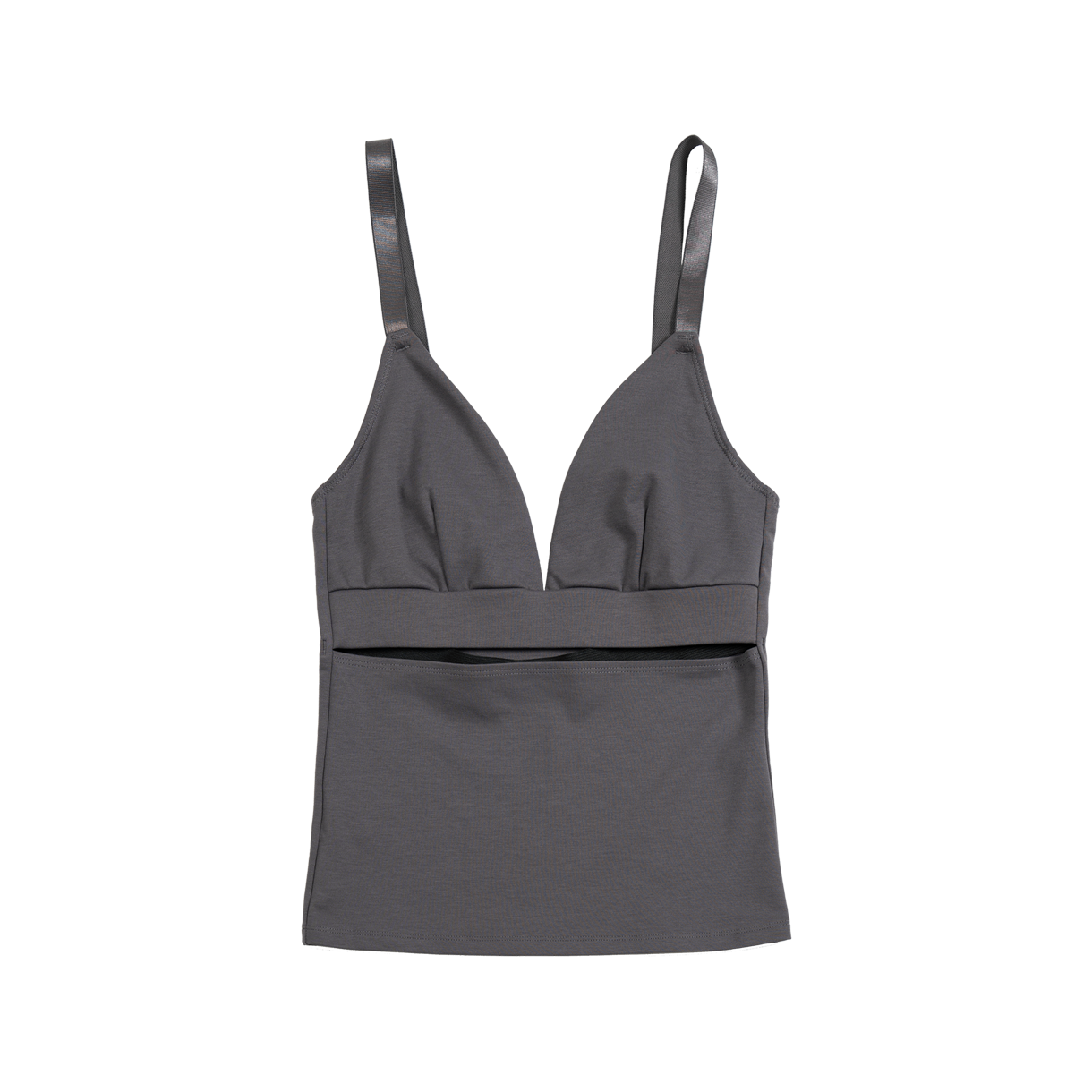 트루엘 앞트임 브라 탑 그레이(Trooel Front Slit Bra Top Gray)