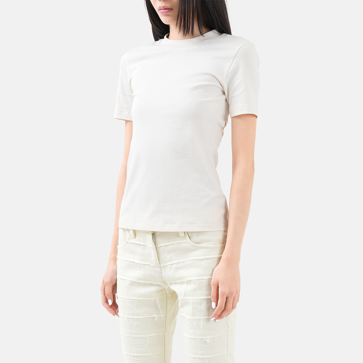 트루엘 컷아웃 인시젼 티셔츠 화이트(Trooel Incision Tee White) - 4