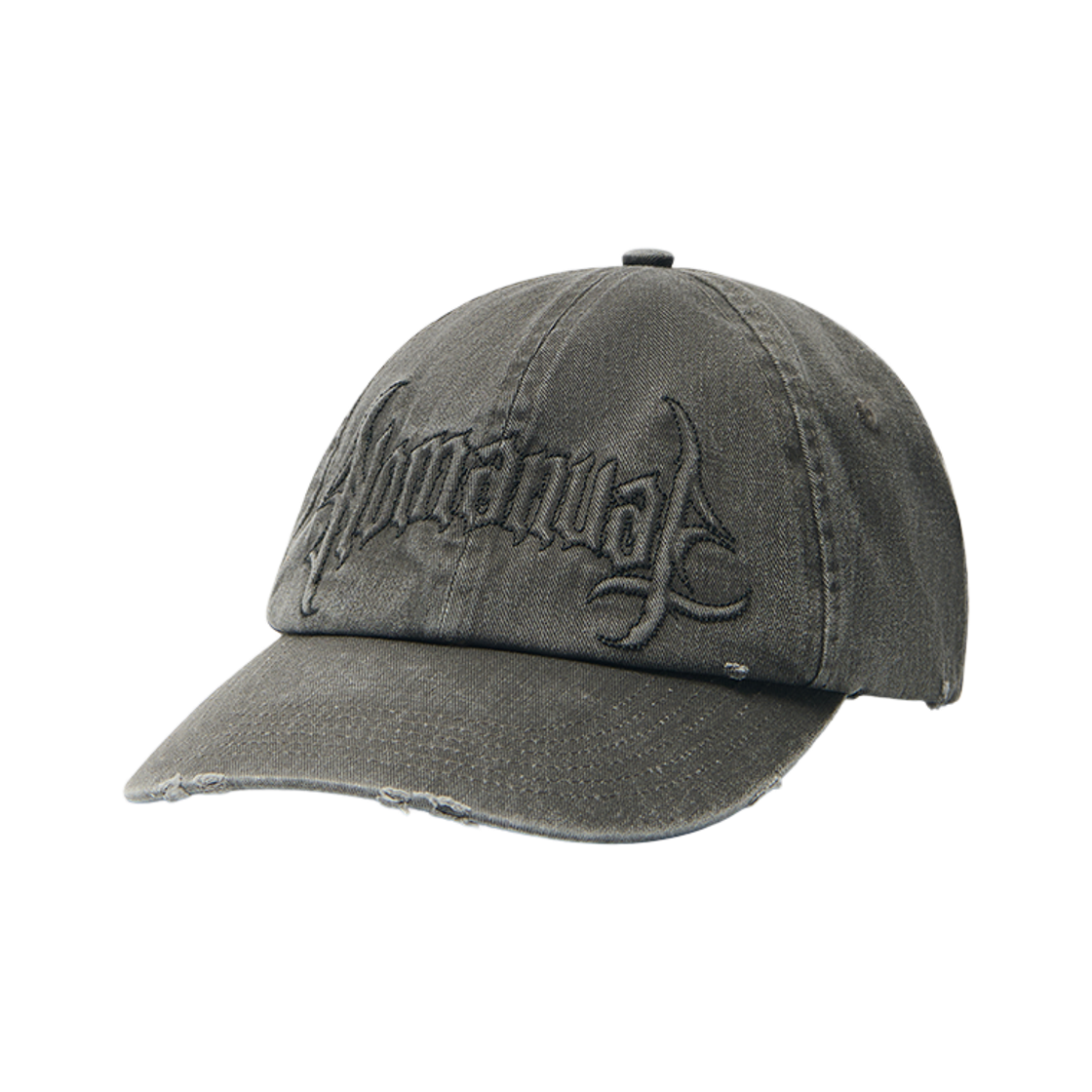 NMWF62HG11WBK NOMANUAL Gothic Logo Washed Ball Cap Washed Black