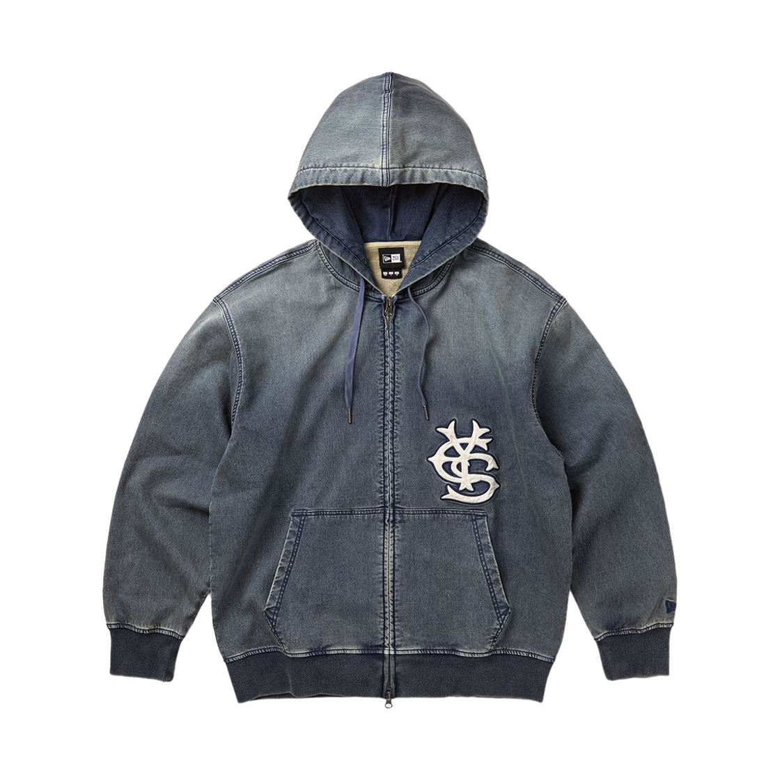 YS263TSWHZN1IND YESEYESEE X NEWERA Washed Zip up Hoodie Indigo