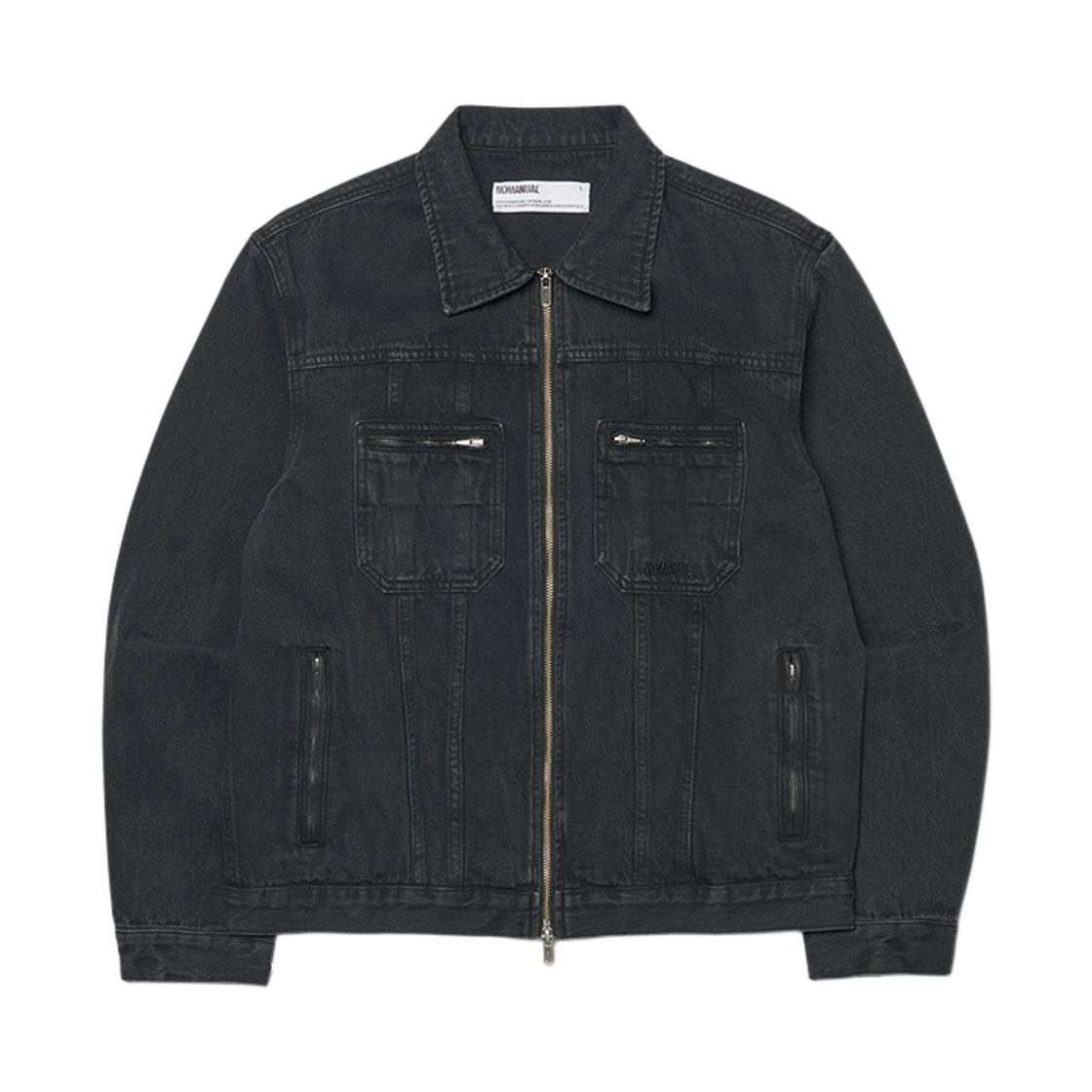 NMWF62JK06WBK NOMANUAL Denim Trucker Zip Jacket Washed Black