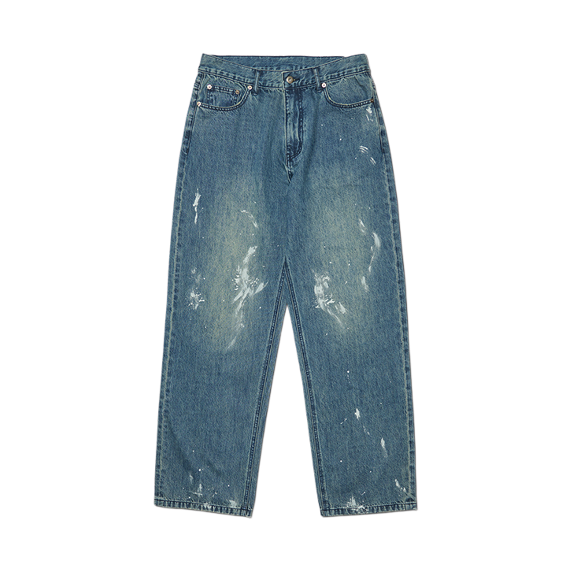 NMWF62DP02WBL NOMANUAL Paint Brushed Denim Pants Washed Blue