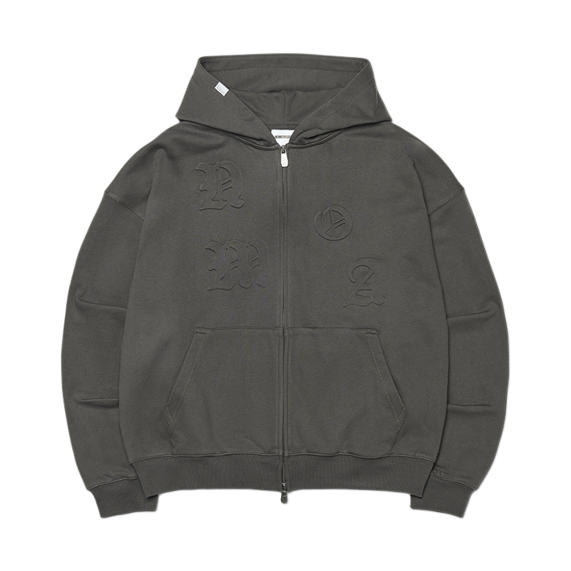 NMWF62HD02CHA NOMANUAL NM Embossed Hooded Zip-Up Charcoal