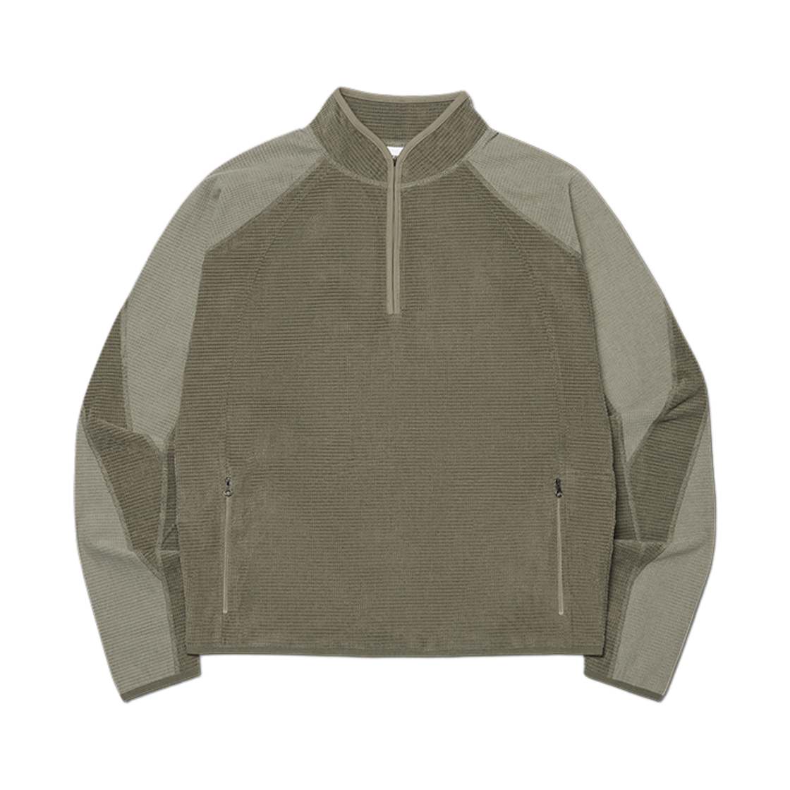 노매뉴얼 T.L 헤비 와플 하프 집업 차콜(NOMANUAL T.L Heavy Waffle Half Zip-Up Charcoal)