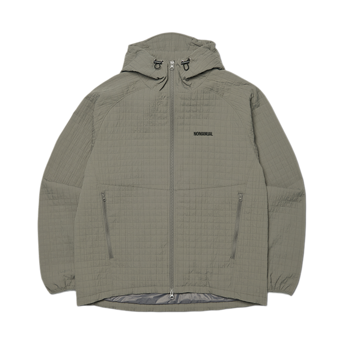 노매뉴얼 그리드 윈드브레이커 그레이(NOMANUAL Grid Windbreaker Gray)