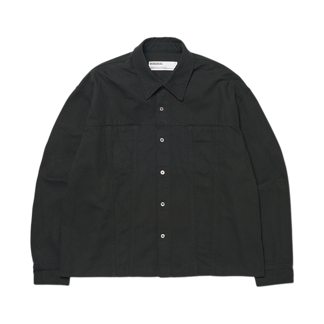 NMWF62SH05WBK NOMANUAL Overdyed Comfort Shirt Washed Black