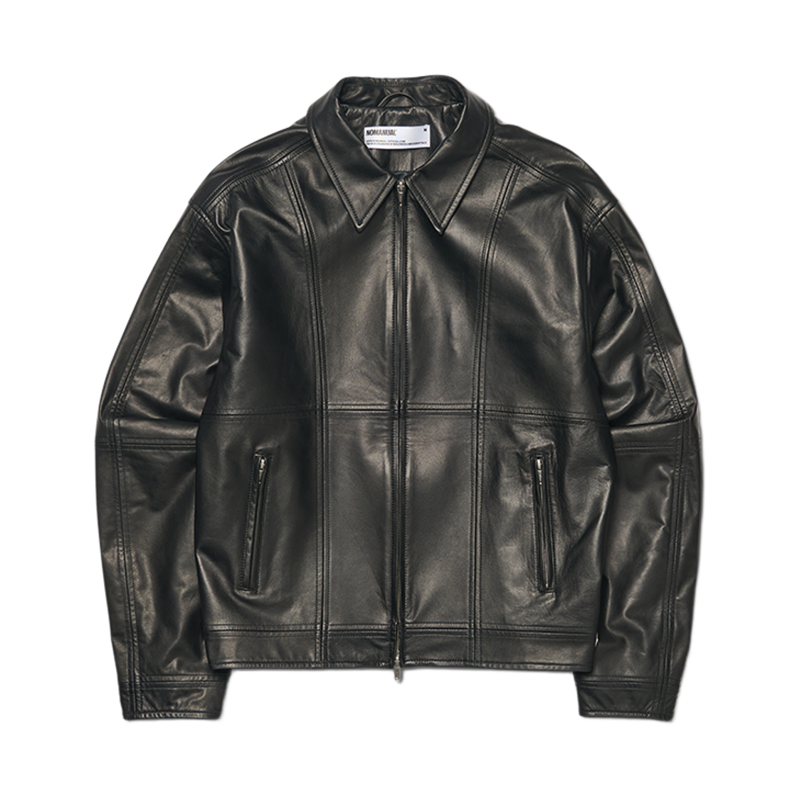 NMWF62JK03BLK NOMANUAL Line Leather Jacket Black