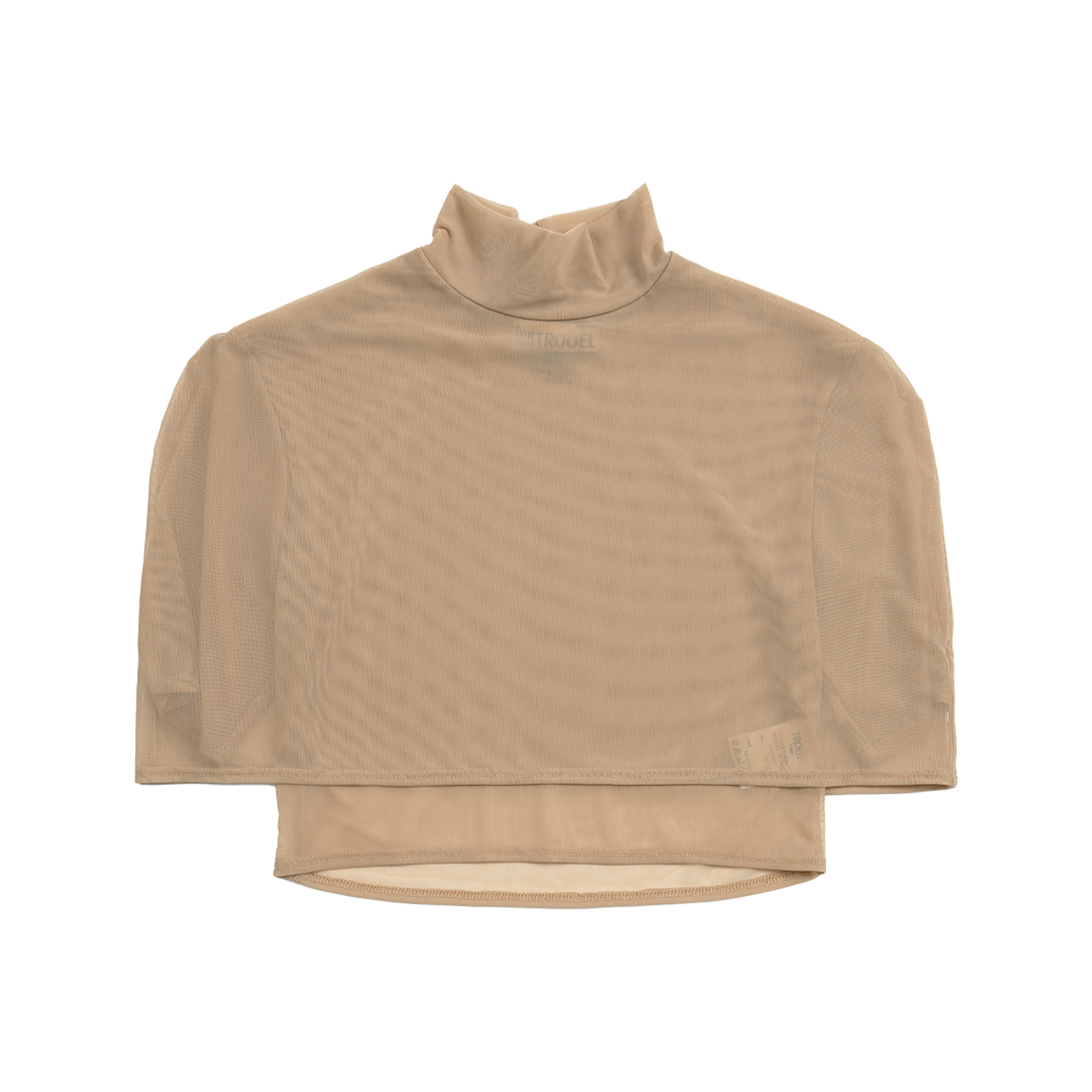 트루엘 메쉬 하이넥 케이프 탑 라이트 누드(Trooel Mesh High Neck Cape Top Nude) - 1
