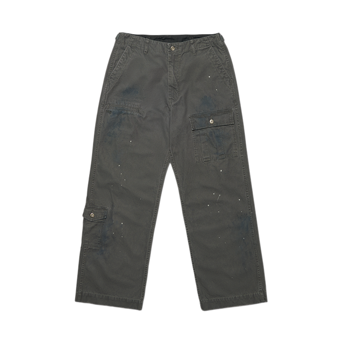 NMWF62PT10WCH NOMANUAL Splatter Cargo Pants Washed Charcoal