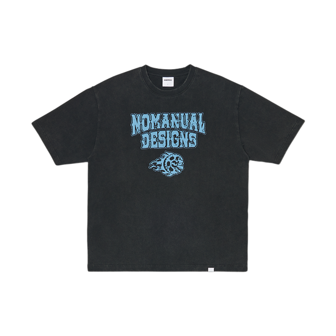 NMWF62TS02WBK NOMANUAL Skull Rider T-Shirt Washed Black