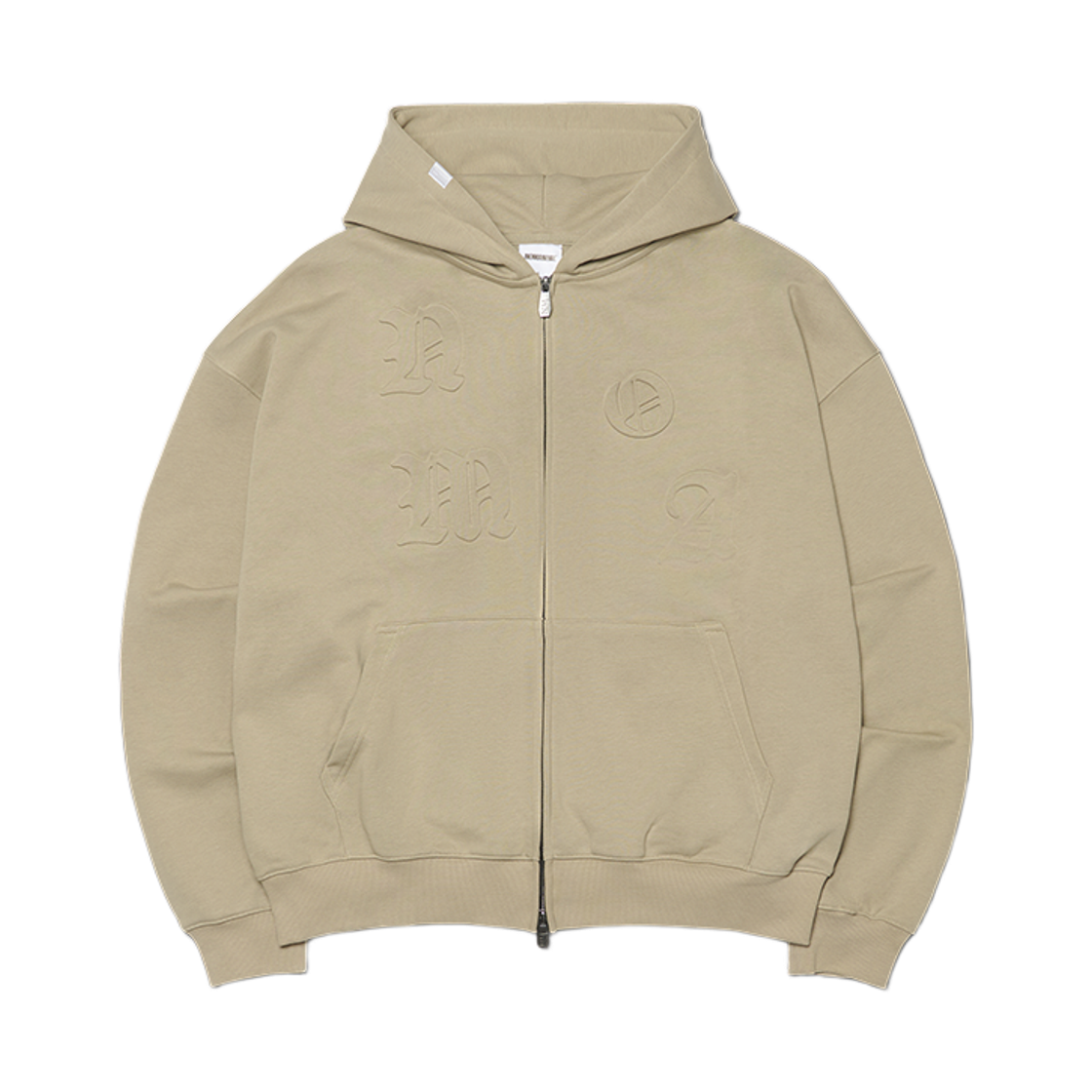 NMWF62HD02BEG NOMANUAL NM Embossed Hooded Zip-Up Beige
