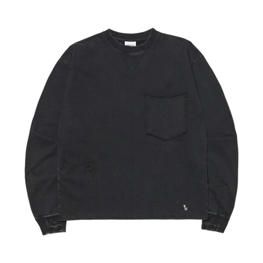 NMWF62LS07WBK NOMANUAL NM Neo Vintage Long Sleeve Tee Washed Black