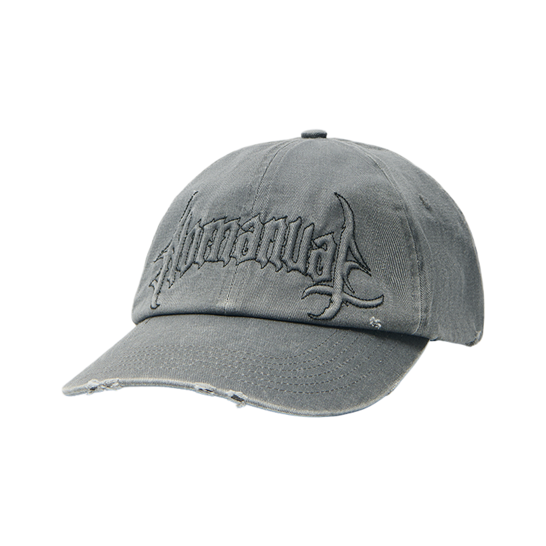 NMWF62HG11WGY NOMANUAL Gothic Logo Washed Ball Cap Washed Gray