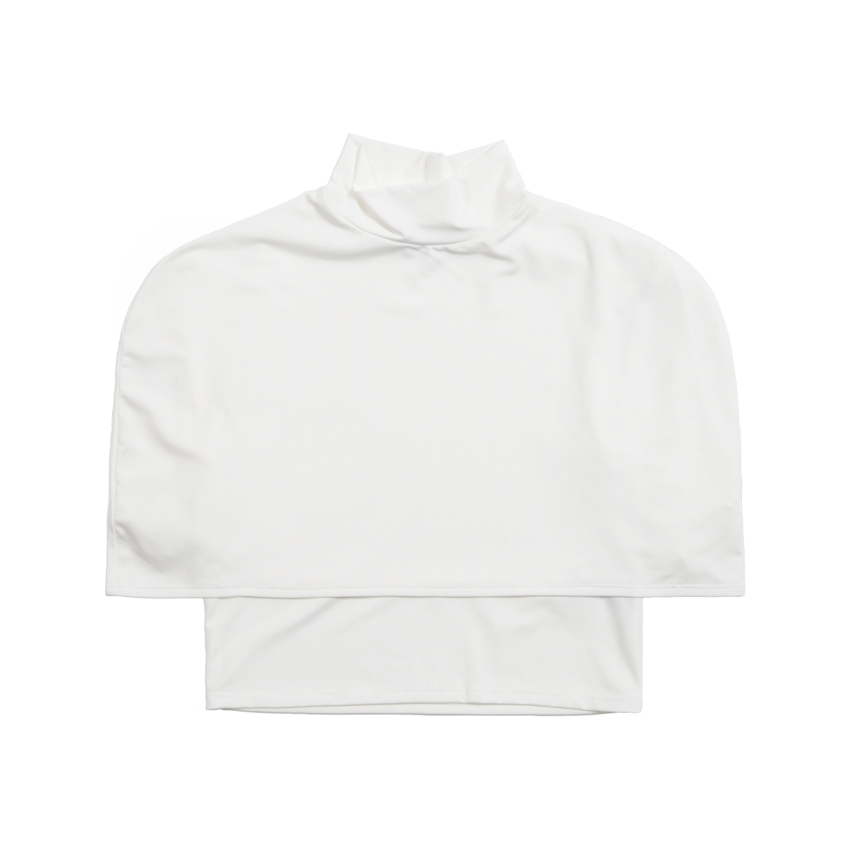 23DCTP1001N-WH Trooel Opaque High Neck Cape Top White