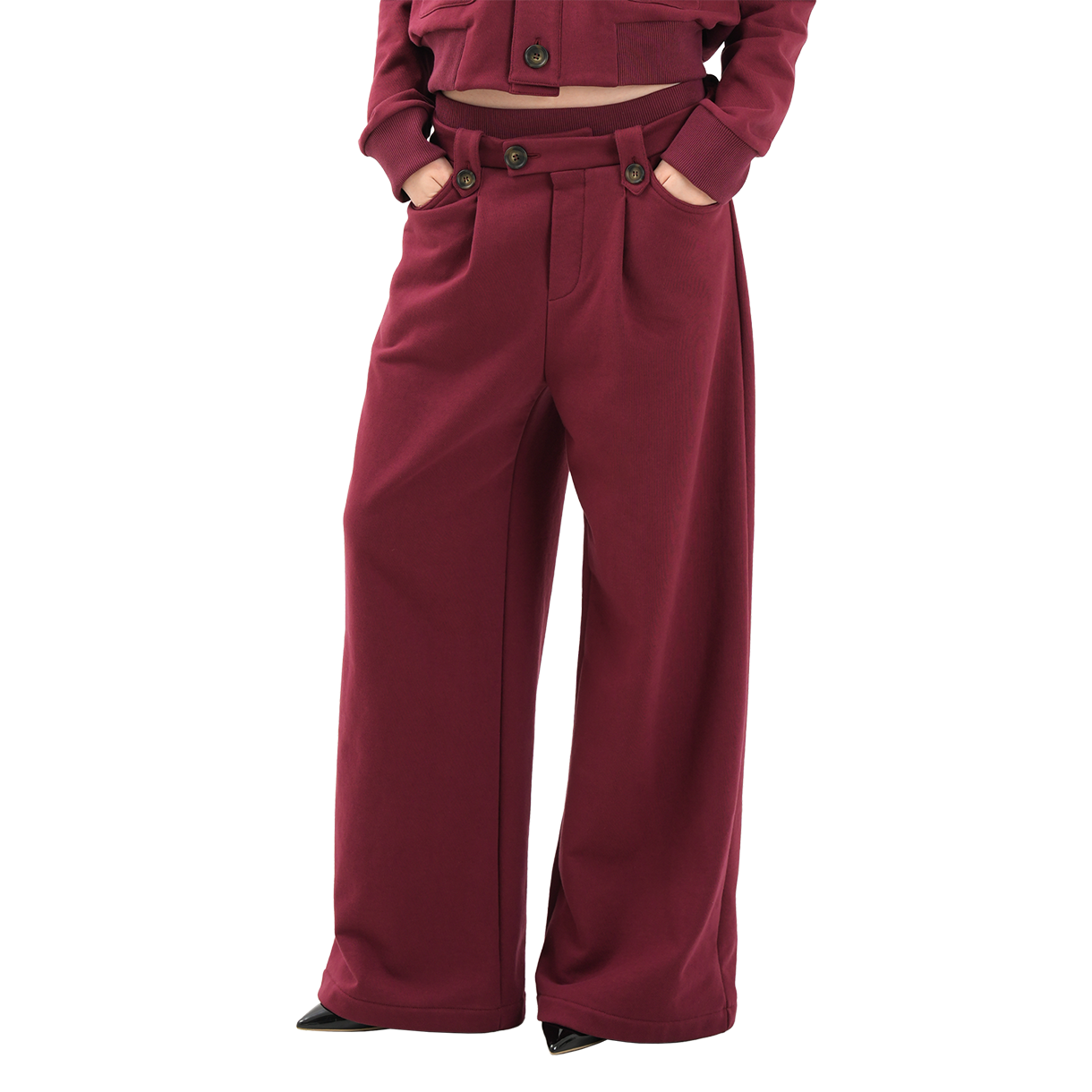 더이너스 테일러드 디테일 스웨트 팬츠 버건지(The Innrs The Tailored-Detail Sweatpants Burgundy) - 3