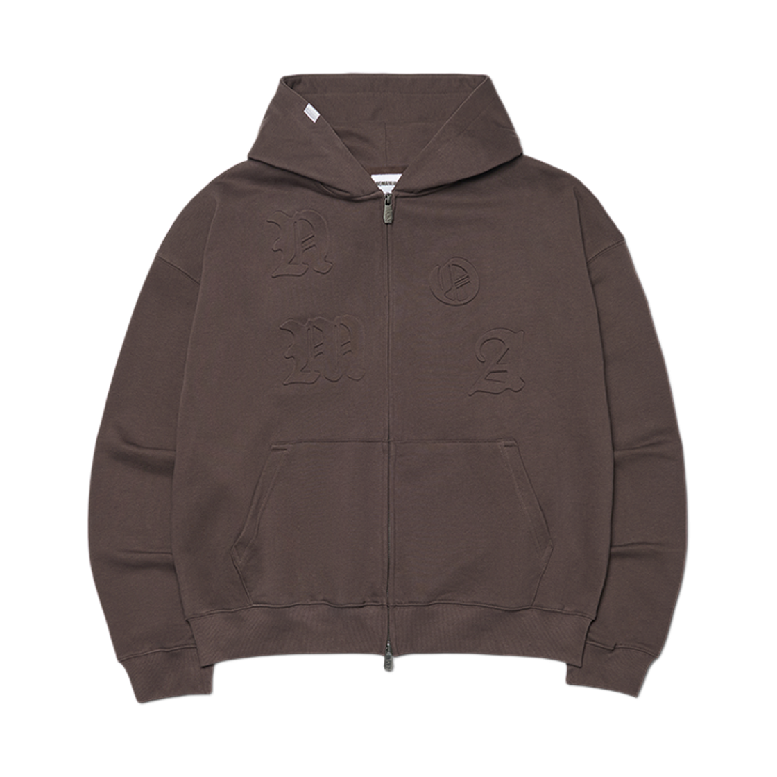 NMWF62HD02BRW NOMANUAL NM Embossed Hooded Zip-Up Brown