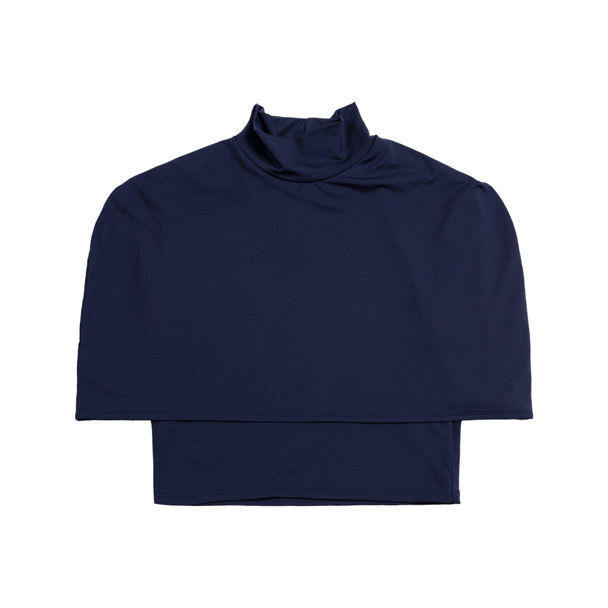 23DCTP1001N-NV Trooel Opaque High Neck Cape Top Navy