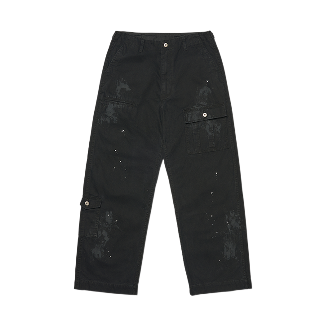 NMWF62PT10WBK NOMANUAL Splatter Cargo Pants Washed Black