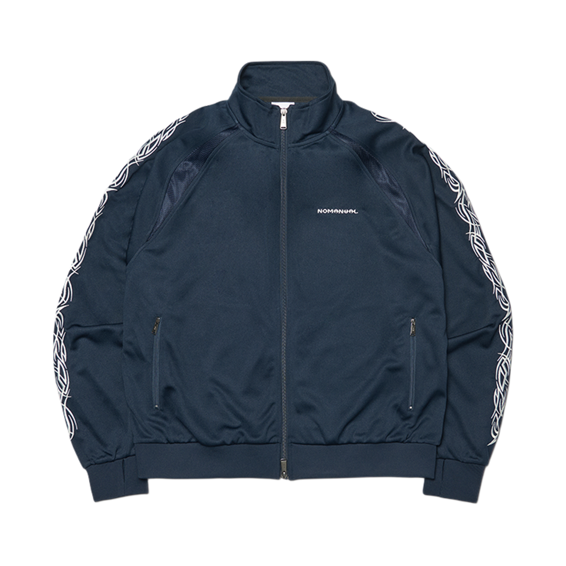 NMWF62TT03NVY NOMANUAL Embroidered Tribal Track Top Navy