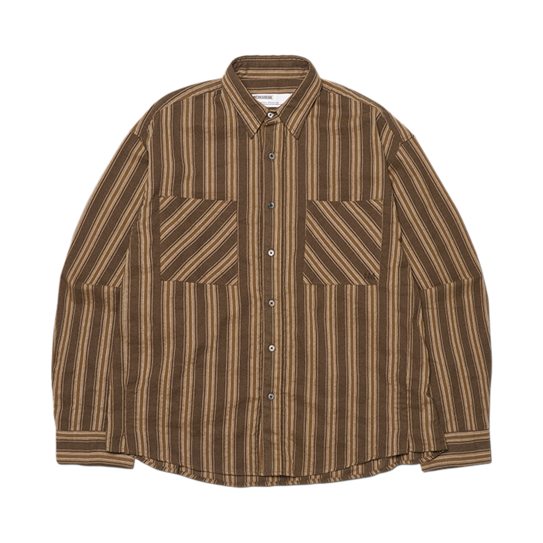NMWF62SH01BRW NOMANUAL M.L Stripe Shirt Brown