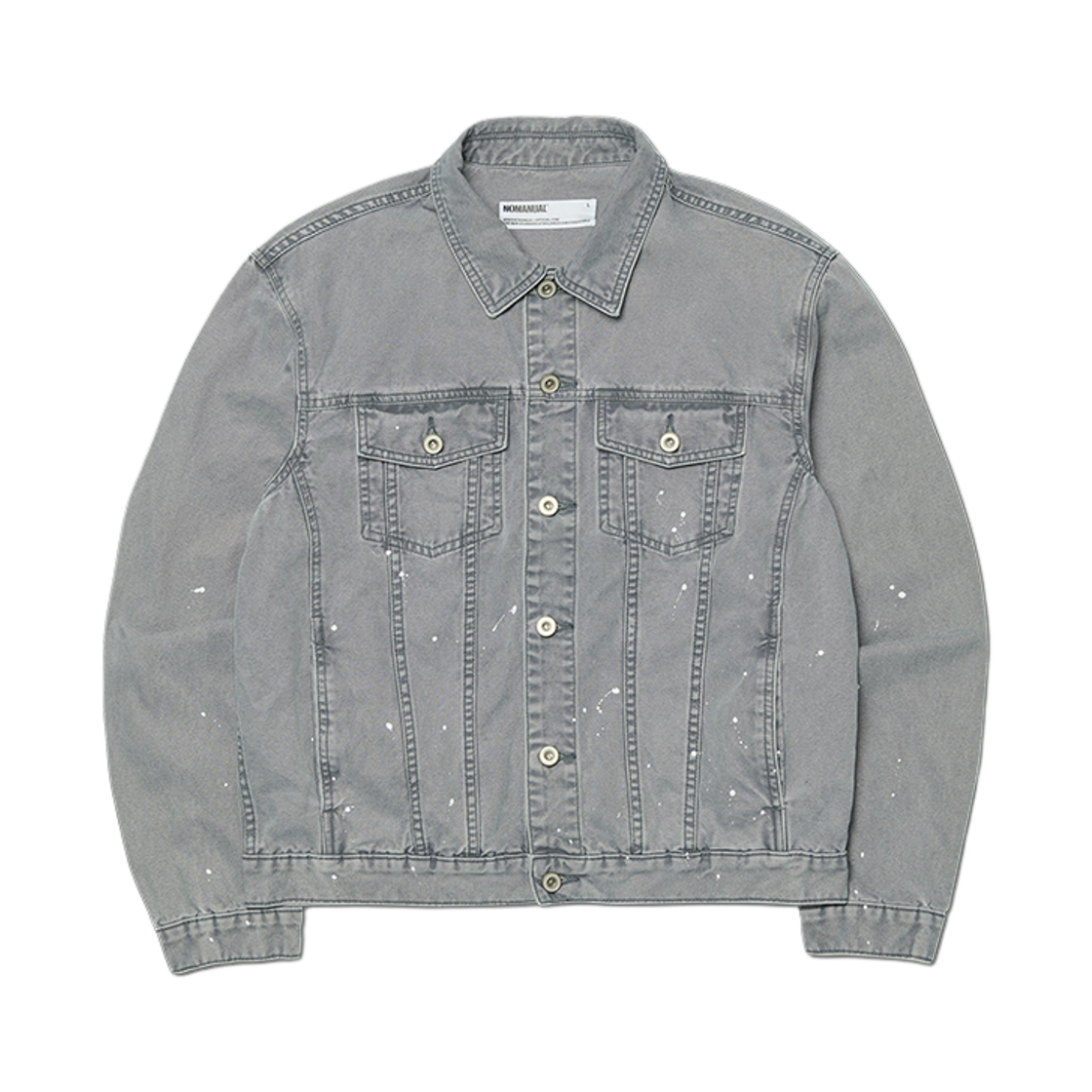 노매뉴얼 페인티드 트러커 자켓 워시드 그레이(NOMANUAL Painted Trucker Jacket Washed Gray) - 1