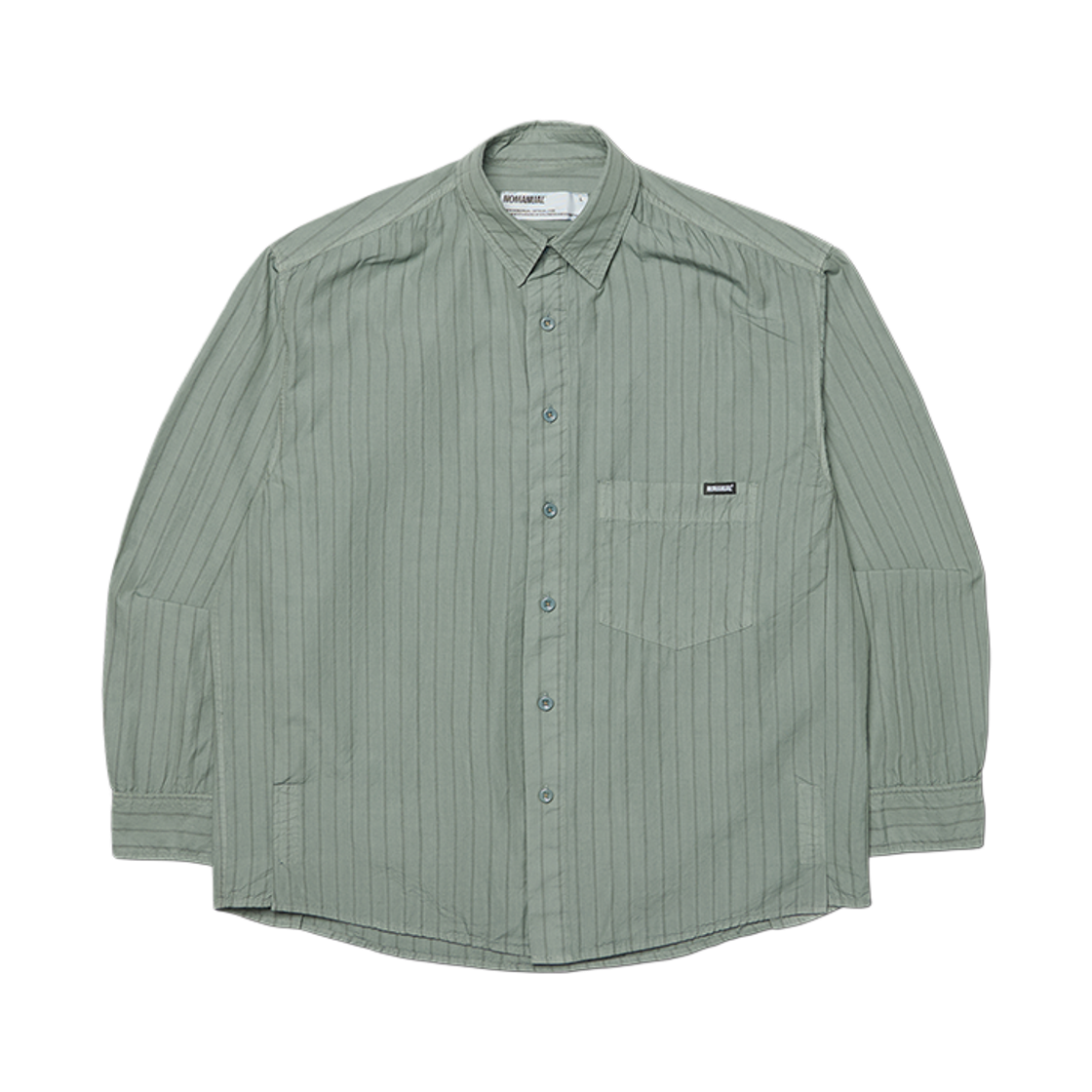 NMWF62SH03DCH NOMANUAL Dyed Striped Shirt Dyed Charcoal
