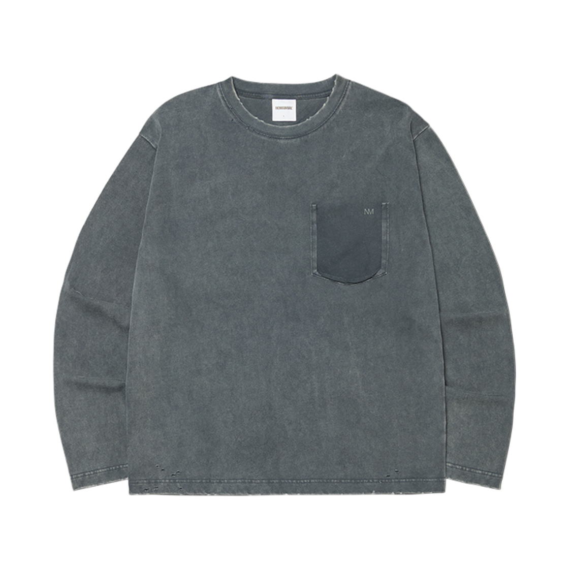 NMWF62LS08WCH NOMANUAL Detached Pocket Long Sleeve Tee Washed Charcoal