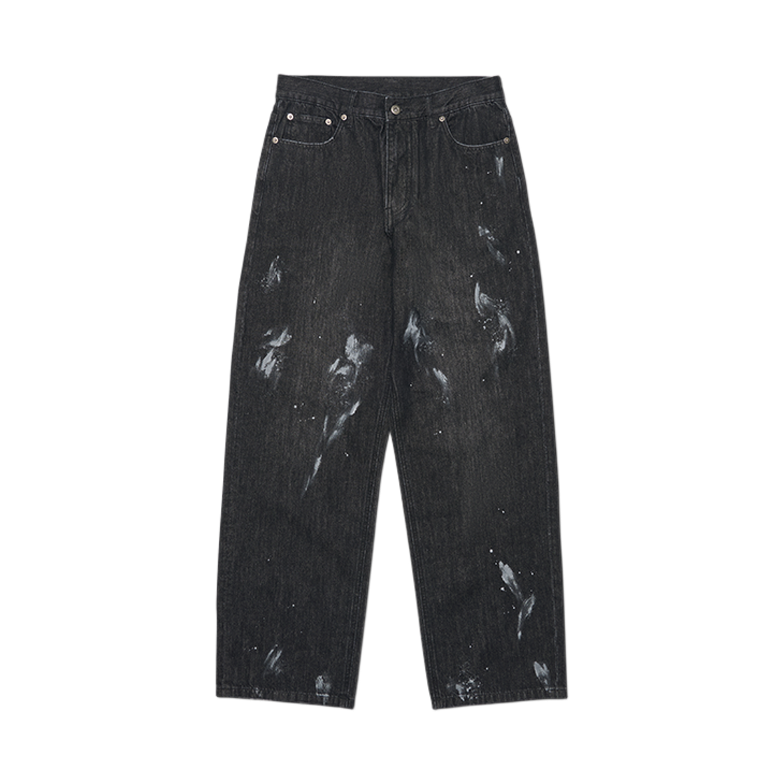 NMWF62DP02WBK NOMANUAL Paint Brushed Denim Pants Washed Black