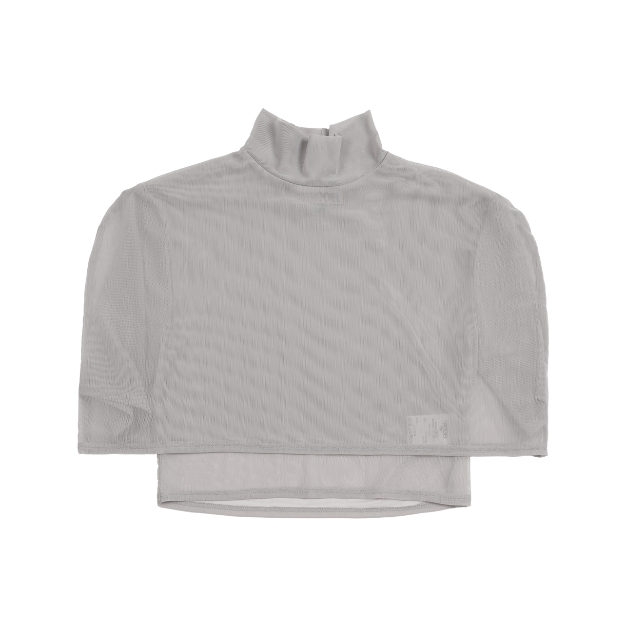 23DCTP3005N-GR Trooel Mesh High Neck Cape Top Light Gray