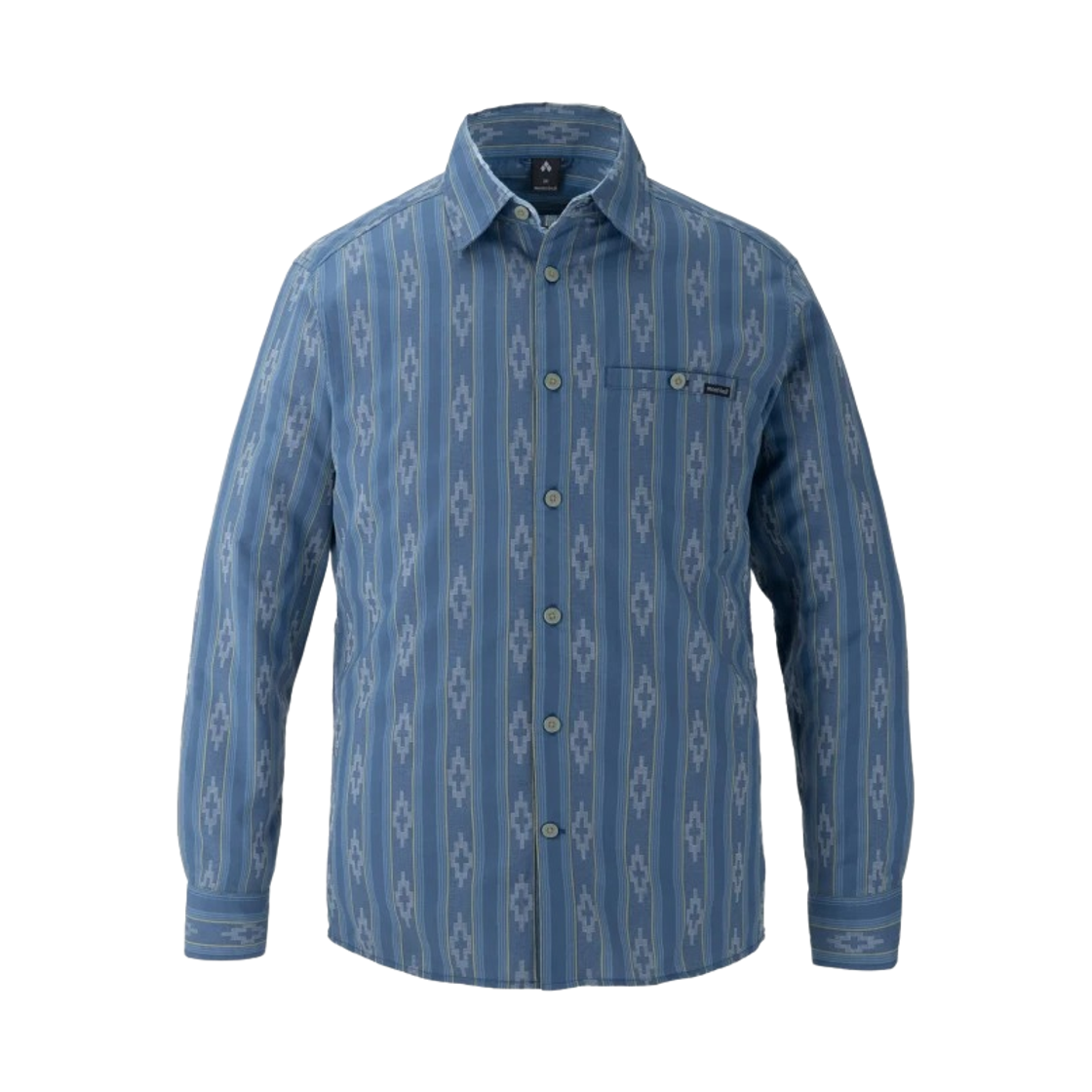 1114834 Montbell Wickron Light Single Pocket Long Sleeve Shirt Blue