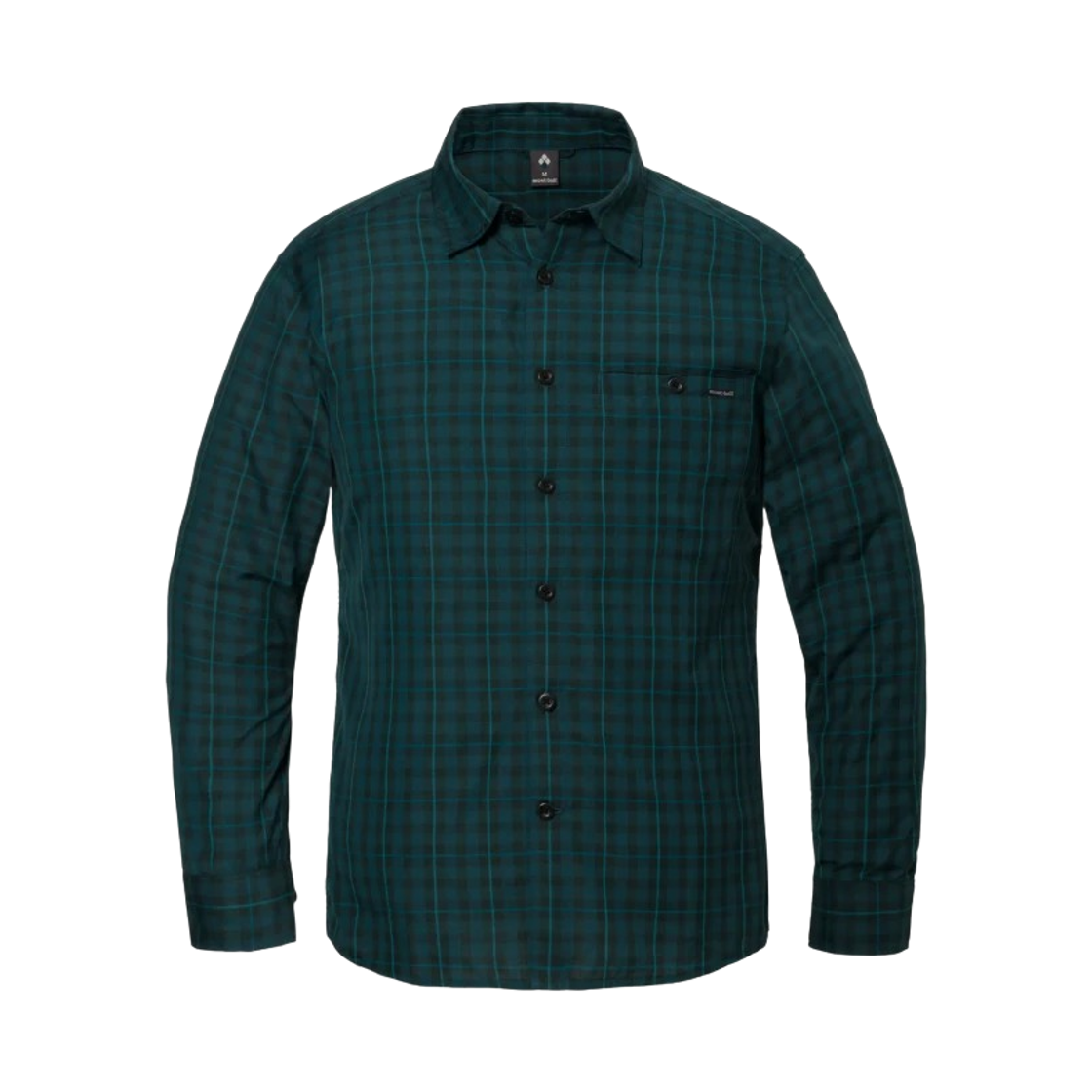 1114834 Montbell Wickron Light Single Pocket Long Sleeve Shirt Blue Green