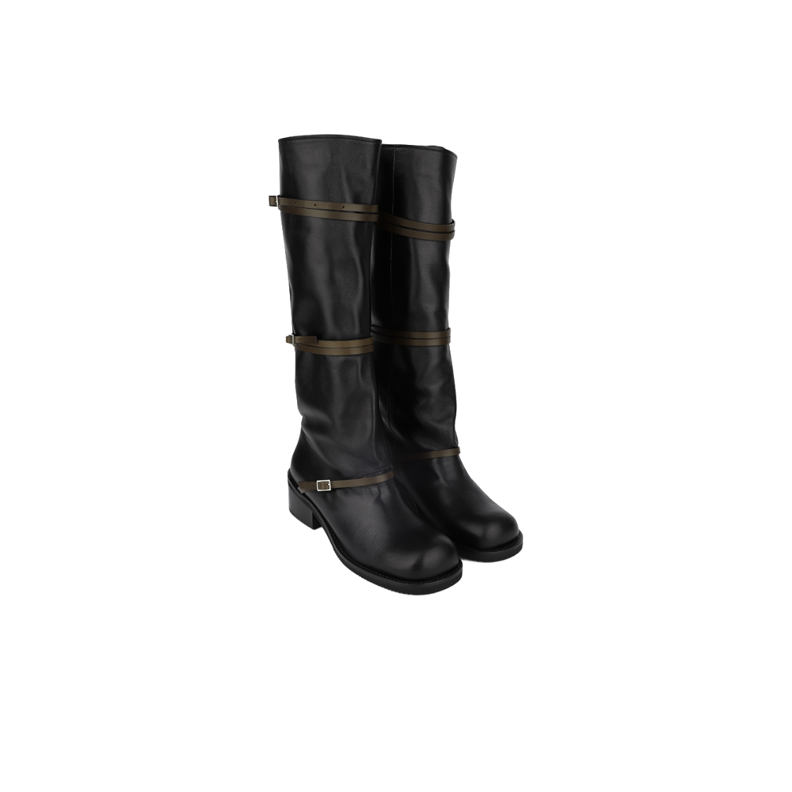 아모멘토 우먼 벨트 롱 부츠 블랙 - 26FW(Amomento Women Belt Long Boots Black - 26FW) - 5