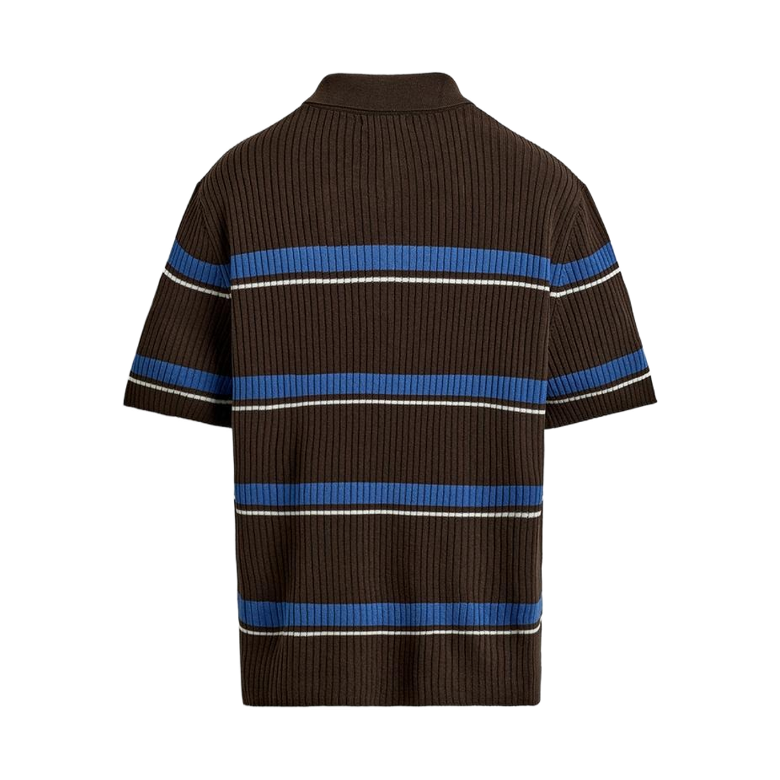 자라 스트라이프 자카드 니트 폴로 셔츠 브라운(Zara Striped Jacquard Knit Polo Shirt Brown) - 2