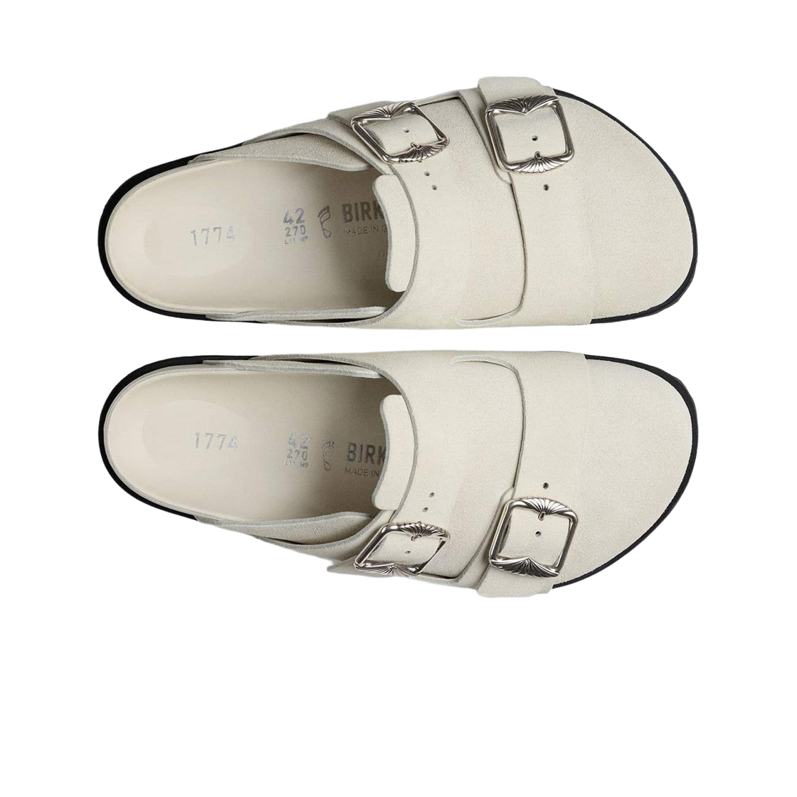 버켄스탁 1774 222 웨스트 스웨이드 크림 - 레귤러(Birkenstock 1774 222 West Suede Cream - Regular) - 2
