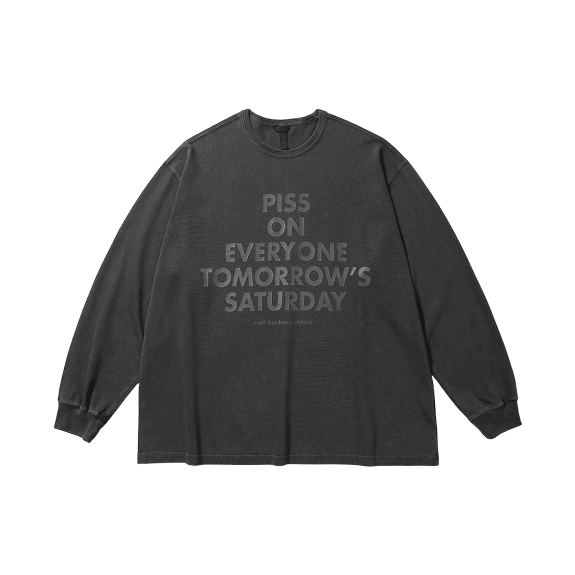 PMF026-03JL07 [AW26] moif Garment Dyed L/S Tee / Dyed Charcoal