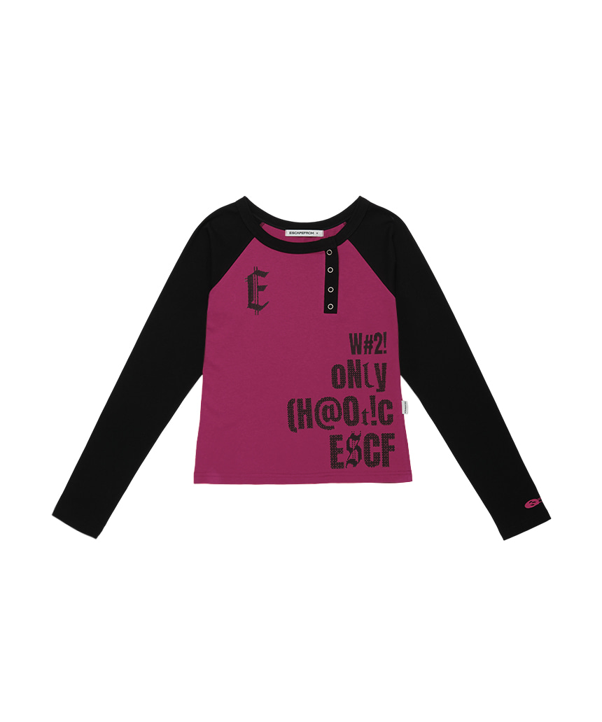 이스케이프프롬 ESCF 픽셀 타이포 프린트 사이드 스냅 롱슬리브 네이비(Escapefrom ESCF Pixel Typo Print Side Snap Long Sleeve Navy) - 4