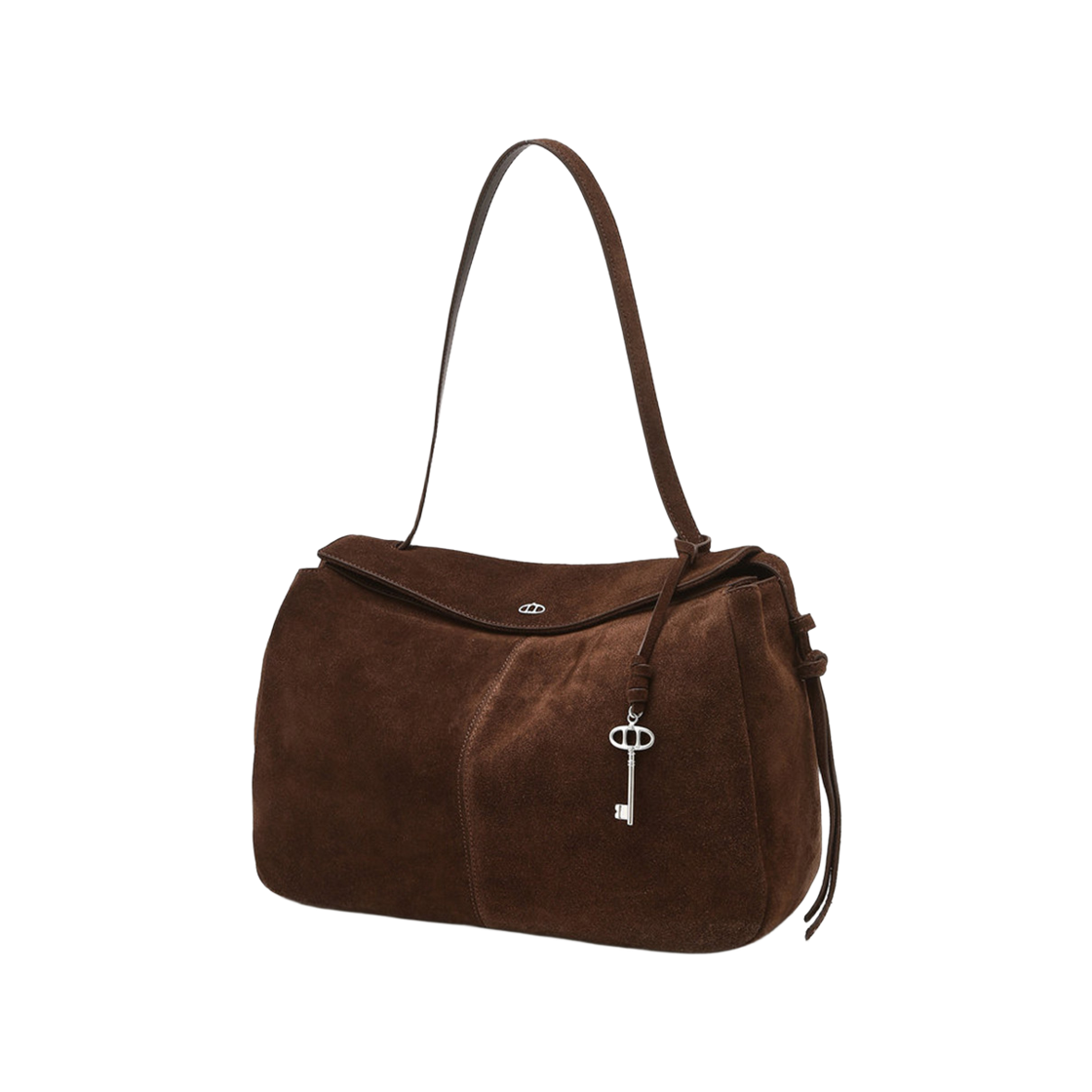 AABA6F287W3 Athe Vanessabruno Acc [Demain] Chocolate Brown Suede Demain Shoulder Bag L Dark Brown