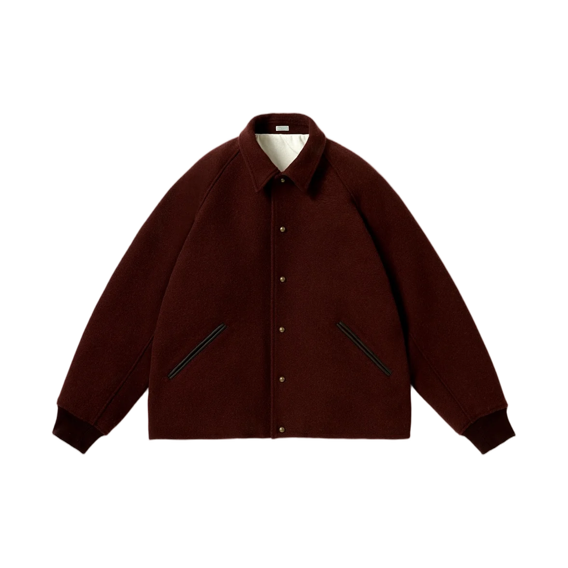 26AAP-01-16 A.Presse High Twist Cashmere Melton Coach Jacket Burgundy - 26FW