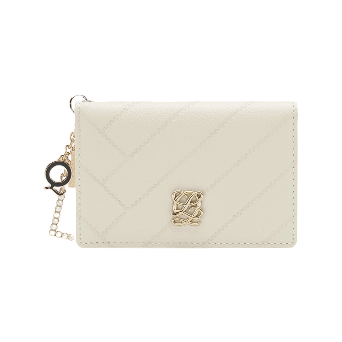 LVSS1FM19FJ8IV0171 Louis Quatorze L-Quilting Card Holder Ivory