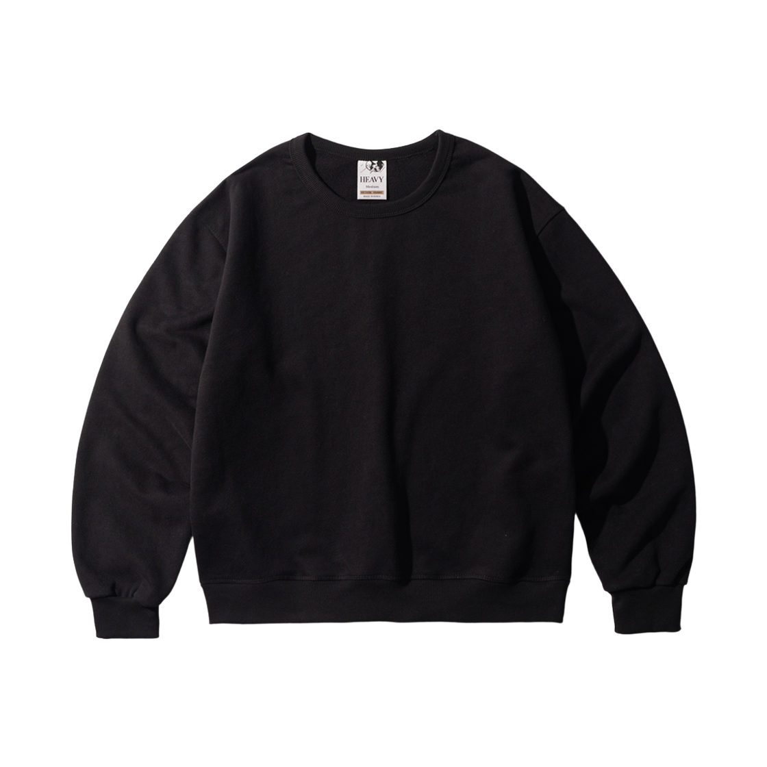 KJMT1544_black_291 FP142 Mtor Authentic Crew Neck Sweatshirts Black KJMT1544