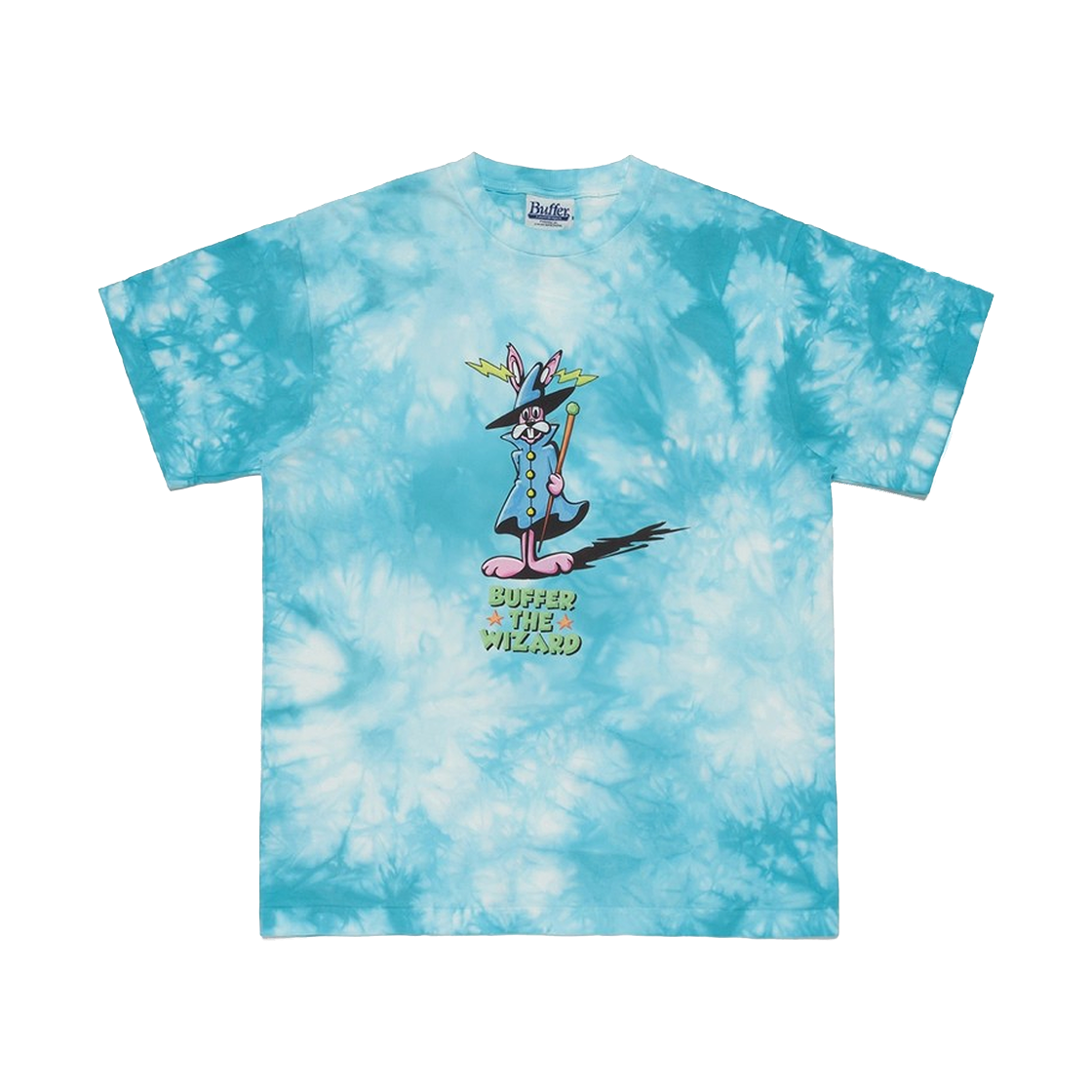 버퍼 버피 더 위자드 티셔츠 블루 타이 다이 - 오사카 팝업 한정(Buffer Buffy The Wizard T-Shirt Blue Tie Dye - Osaka Pop-Up Exclusive)