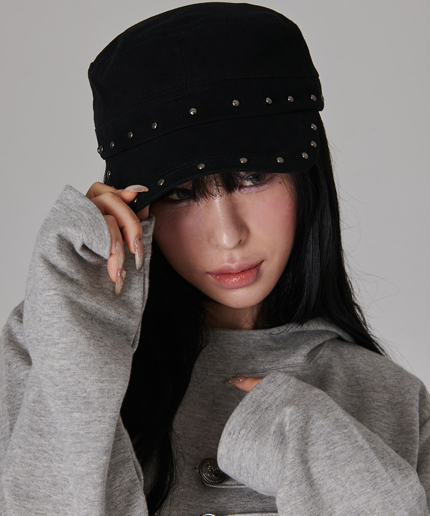 이스케이프프롬 스터드 포인트 필박스 캡 블랙(Escapefrom Stud Point Pillbox Cap Black) - 4